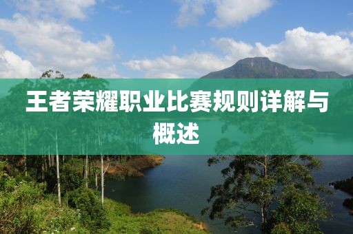 王者荣耀职业比赛规则详解与概述