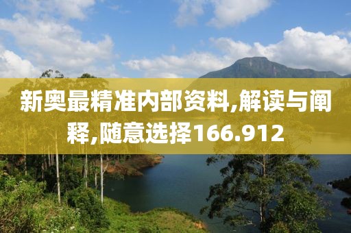 新奥最精准内部资料,解读与阐释,随意选择166.912