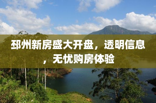 邳州新房盛大开盘，透明信息，无忧购房体验