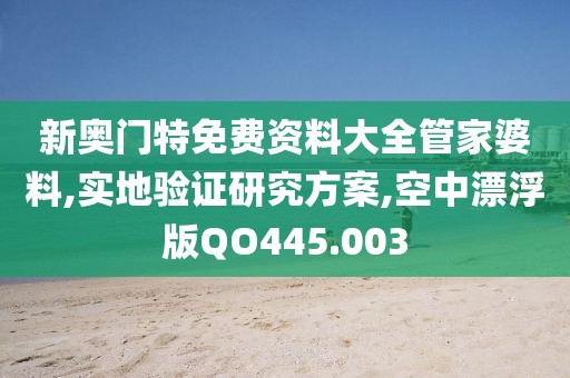 新奥门特免费资料大全管家婆料,实地验证研究方案,空中漂浮版QO445.003