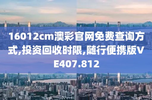 16012cm澳彩官网免费查询方式,投资回收时限,随行便携版VE407.812