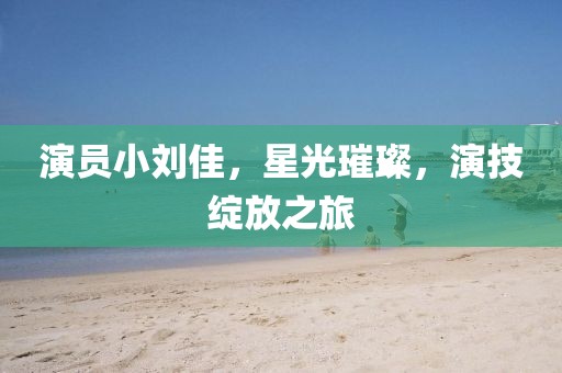 演员小刘佳，星光璀璨，演技绽放之旅