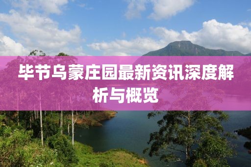 毕节乌蒙庄园最新资讯深度解析与概览