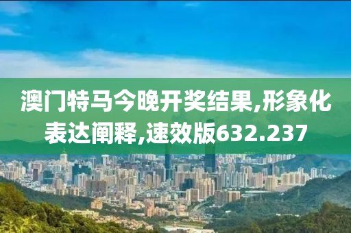 澳门特马今晚开奖结果,形象化表达阐释,速效版632.237