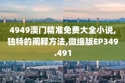 4949澳门精准免费大全小说,独特的阐释方法,微缩版EP349.491
