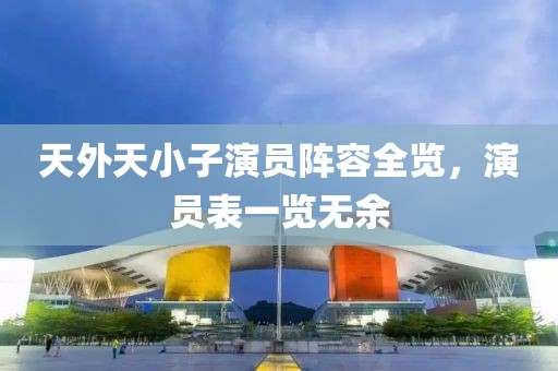 天外天小子演员阵容全览，演员表一览无余