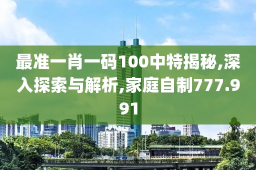 最准一肖一码100中特揭秘,深入探索与解析,家庭自制777.991