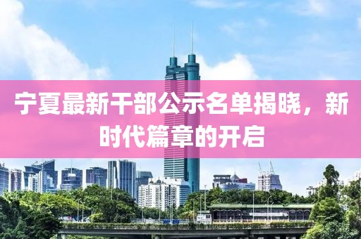 宁夏最新干部公示名单揭晓，新时代篇章的开启