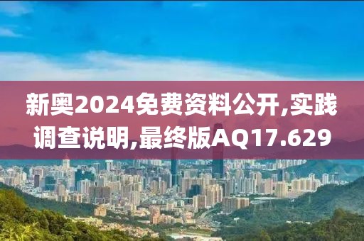 新奥2024免费资料公开,实践调查说明,最终版AQ17.629