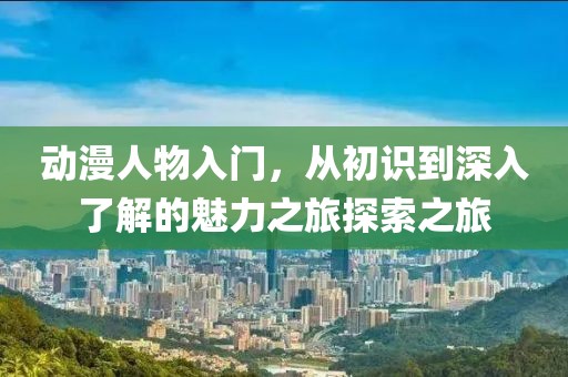 动漫人物入门，从初识到深入了解的魅力之旅探索之旅