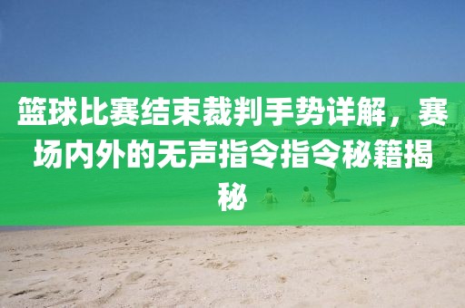 篮球比赛结束裁判手势详解，赛场内外的无声指令指令秘籍揭秘
