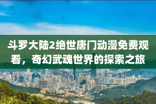 斗罗大陆2绝世唐门动漫免费观看，奇幻武魂世界的探索之旅