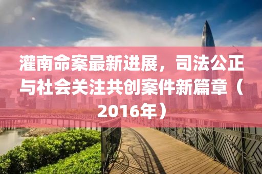 灌南命案最新进展，司法公正与社会关注共创案件新篇章（2016年）