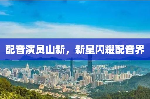 配音演员山新，新星闪耀配音界