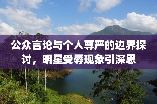 公众言论与个人尊严的边界探讨，明星受辱现象引深思