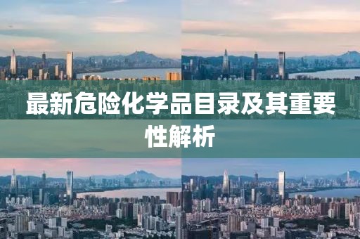 最新危险化学品目录及其重要性解析