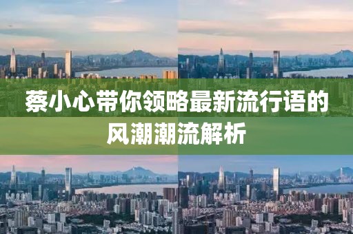 蔡小心带你领略最新流行语的风潮潮流解析