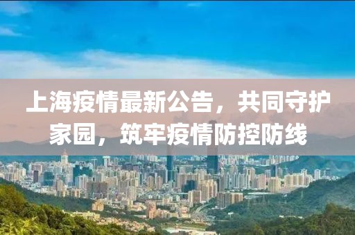 上海疫情最新公告，共同守护家园，筑牢疫情防控防线