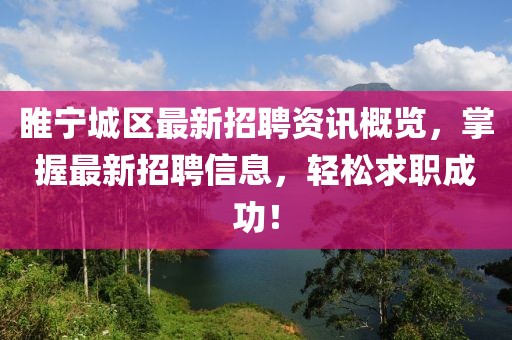 睢宁城区最新招聘资讯概览，掌握最新招聘信息，轻松求职成功！
