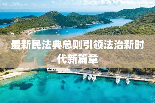 最新民法典总则引领法治新时代新篇章