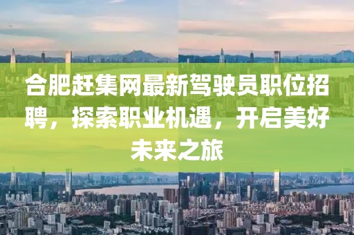 合肥赶集网最新驾驶员职位招聘，探索职业机遇，开启美好未来之旅