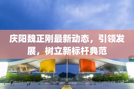 庆阳魏正刚最新动态，引领发展，树立新标杆典范