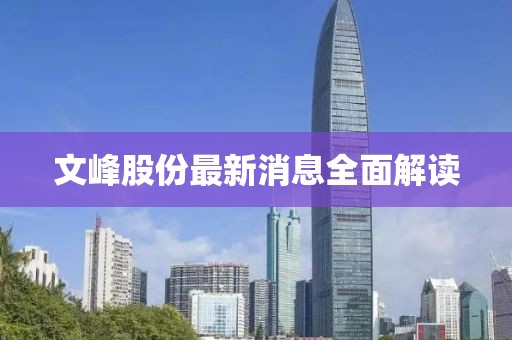 文峰股份最新消息全面解读