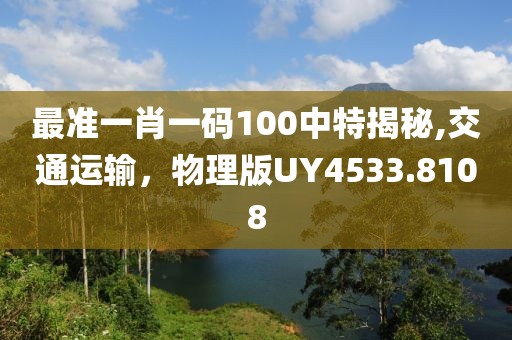 最准一肖一码100中特揭秘,交通运输，物理版UY4533.8108