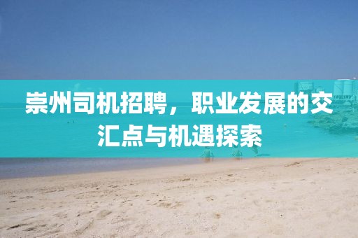 崇州司机招聘，职业发展的交汇点与机遇探索