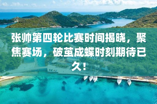 张帅第四轮比赛时间揭晓，聚焦赛场，破茧成蝶时刻期待已久！