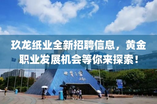 玖龙纸业全新招聘信息，黄金职业发展机会等你来探索！