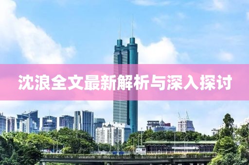 沈浪全文最新解析与深入探讨