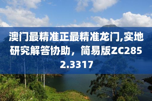 澳门最精准正最精准龙门,实地研究解答协助，简易版ZC2852.3317