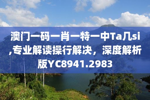 澳门一码一肖一特一中Ta几si,专业解读操行解决，深度解析版YC8941.2983