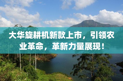 大华旋耕机新款上市，引领农业革命，革新力量展现！