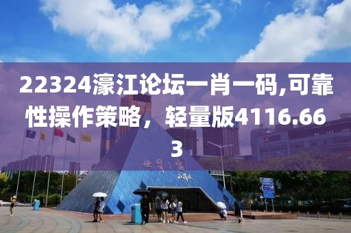 22324濠江论坛一肖一码,可靠性操作策略，轻量版4116.663