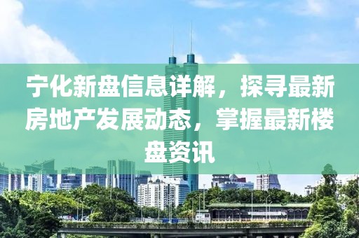宁化新盘信息详解，探寻最新房地产发展动态，掌握最新楼盘资讯