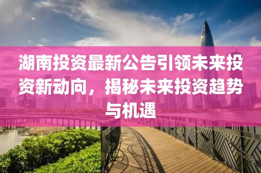 湖南投资最新公告引领未来投资新动向，揭秘未来投资趋势与机遇