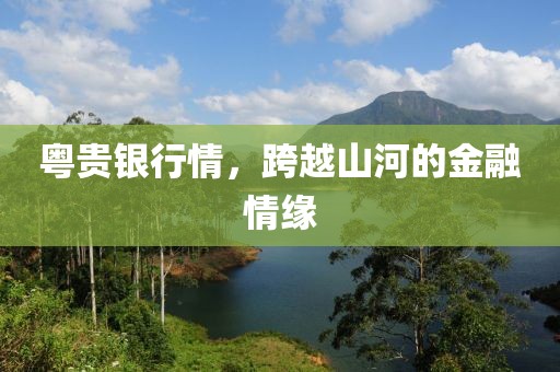 粤贵银行情，跨越山河的金融情缘
