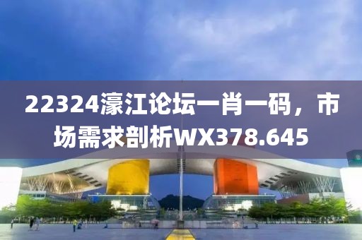 22324濠江论坛一肖一码，市场需求剖析WX378.645