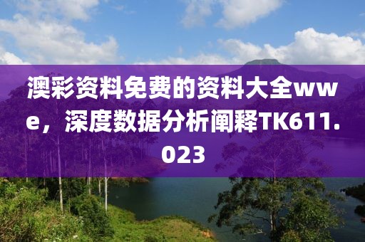 澳彩资料免费的资料大全wwe，深度数据分析阐释TK611.023