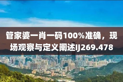 管家婆一肖一码100%准确，现场观察与定义阐述IJ269.478