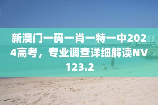 新澳门一码一肖一特一中2024高考，专业调查详细解读NV123.2
