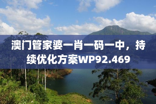 澳门管家婆一肖一码一中，持续优化方案WP92.469