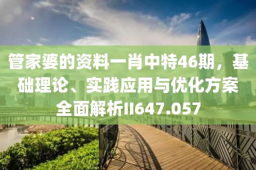管家婆的资料一肖中特46期，基础理论、实践应用与优化方案全面解析II647.057