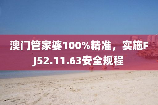 澳门管家婆100%精准，实施FJ52.11.63安全规程