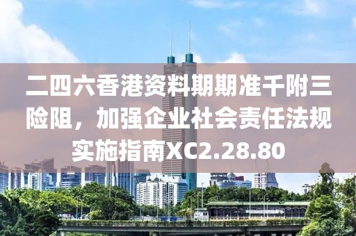 二四六香港资料期期准千附三险阻，加强企业社会责任法规实施指南XC2.28.80