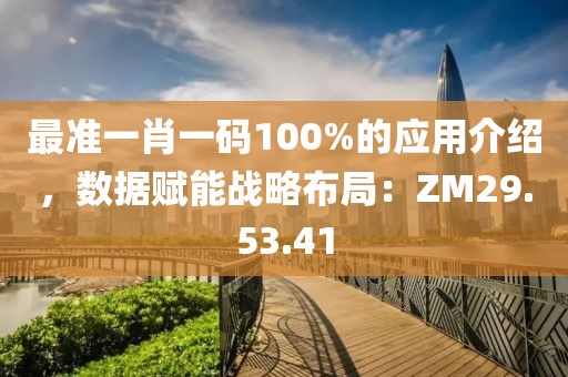 最准一肖一码100%的应用介绍，数据赋能战略布局：ZM29.53.41