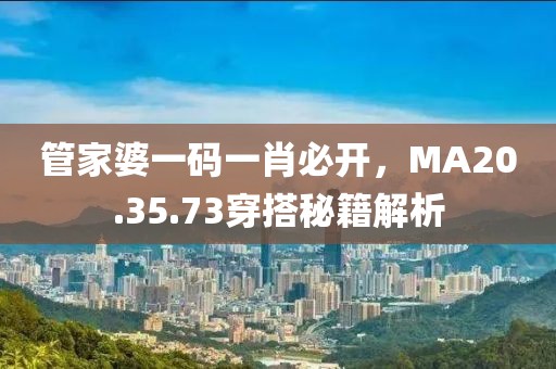 管家婆一码一肖必开，MA20.35.73穿搭秘籍解析
