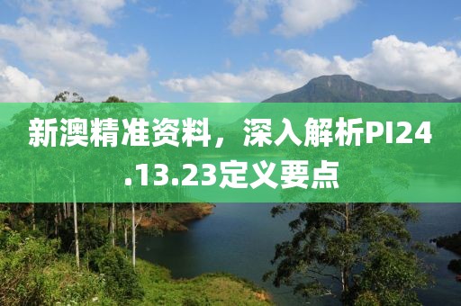 新澳精准资料，深入解析PI24.13.23定义要点